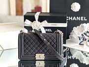 	 CHANEL Caviar Chevron Quilted Medium Boy Bag - 25x14.5x8cm - 2