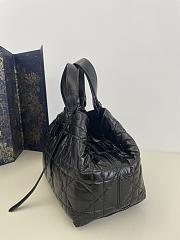 Dior Medium Toujours Bag Black Macrocannage Crinkled Calfskin - 28.5*19*21cm - 4