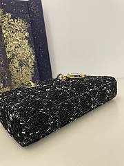 Meidum Lady D-Joy Bag Black Tweed - 3