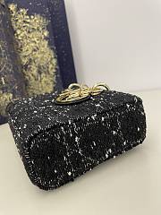 Meidum Lady D-Joy Bag Black Tweed - 2