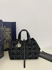 Dior Medium Toujours Bag Black Tweed Leather - 28.5*19*21cm - 1