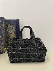 Dior Medium Toujours Bag Black Tweed Leather - 28.5*19*21cm - 4