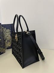 Medium Dior Book Tote Black Cannage Tweed Leather - 36*16*27cm - 4