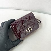 Dior Caro Patent Leather Wallet - 12*9*5cm - 3