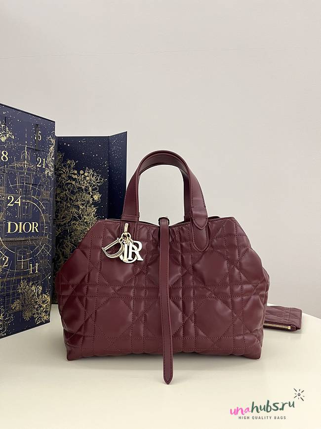 Dior Medium Toujours Bag Burgundy - 28.5*19*21cm - 1