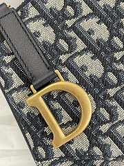 Dior Saddle Rodeo Pouch Blue Oblique Jacquard - 29*4*15cm - 2