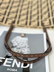 Fendi Roll Brown FF raffia crochet shopper - 35/19/31 - 5