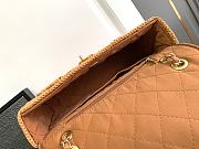 Chanel Camel Beige Raffia Woven Classic Flap Bag - 25cm - 6