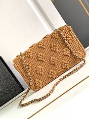 Chanel Camel Beige Raffia Woven Classic Flap Bag - 25cm - 2