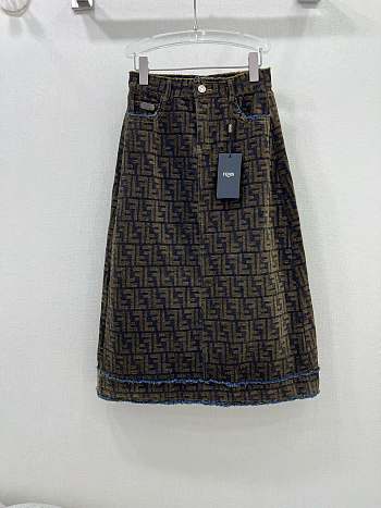 Fendi zucca monogram long skirt