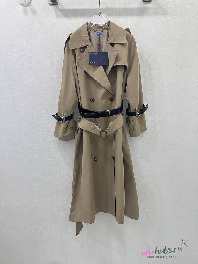 Prada Trench Coat Beige Cotton Gabardine - 1