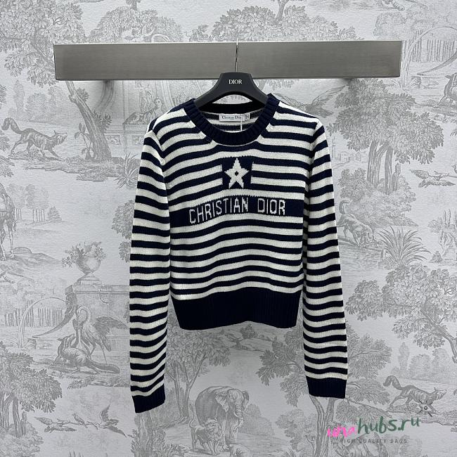 Dior Sweater Navy Blue and White - 1