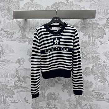 Dior Sweater Navy Blue and White