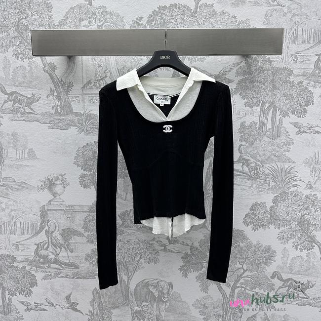 Chanel Black Long Sleeves Top - 1