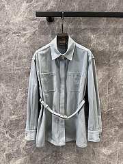 Fendi  Denim jacket with belted waist and front pockets - 1