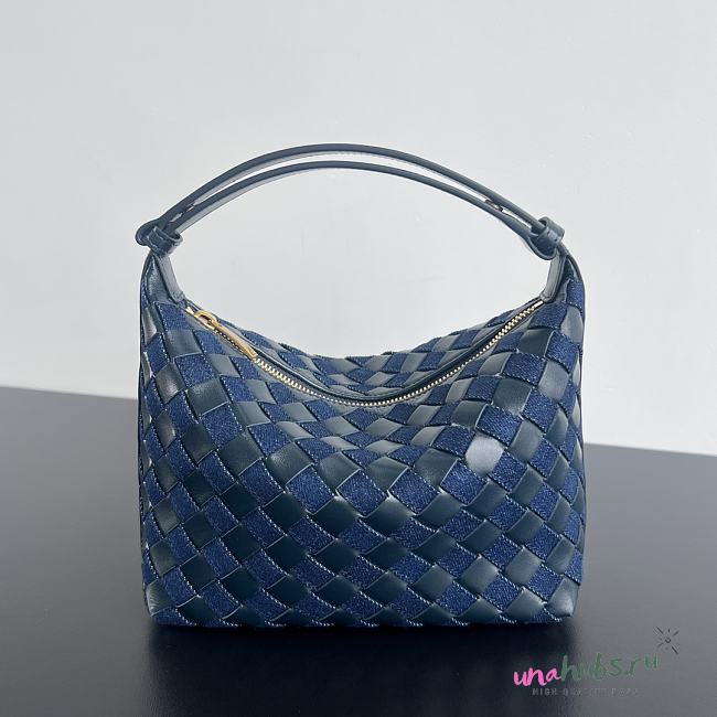 Bottega Veneta Wallace Intrecciato in leather and denim - 20x13x9.5cm - 1