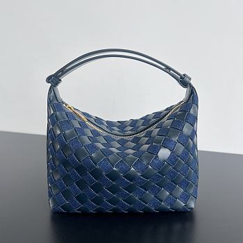 Bottega Veneta Wallace Intrecciato in leather and denim - 20x13x9.5cm