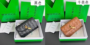 Bottega Veneta Andiamo embellished intrecciato leather wallet - 14x8.5x2cm