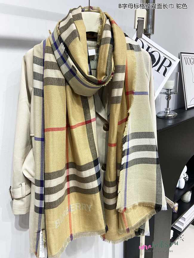 Burberry brown Wool-Silk Reversible Scarf - 78*230cm  - 1