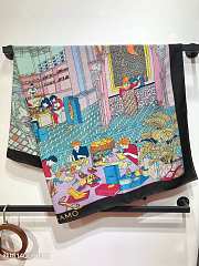 Hermes Ferragamo Graphic Printed Square Scarf in Black 140x140cm - 5