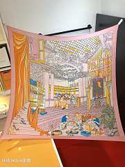 Hermes Ferragamo Graphic Printed Square Scarf in Pink 140x140cm - 1