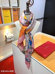 Hermes Ferragamo Graphic Printed Square Scarf in Pink 140x140cm - 6