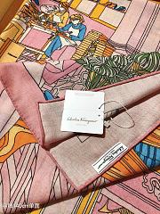 Hermes Ferragamo Graphic Printed Square Scarf in Pink 140x140cm - 4