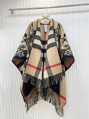 Burberry Reversible Check Wool Cape  - 4