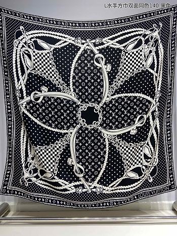 Louis Vuitton Black Flower Scarf 140cm*140cm