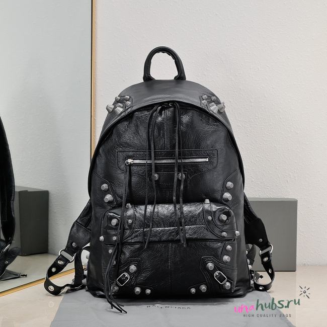 Balenciaga Le Cagole Studded Leather Backpack 35*48*13cm - 1