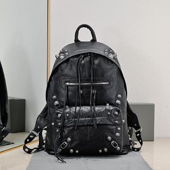 Balenciaga Le Cagole Studded Leather Backpack 35*48*13cm