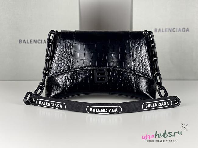 Balenciaga Crocodile Downtown Black Bag - 29x10x18cm - 1