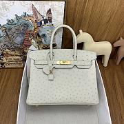 Hermes Birkin 30cm white ostrich leather  - 4