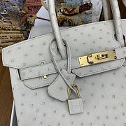 Hermes Birkin 30cm white ostrich leather  - 5