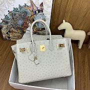 Hermes Birkin 30cm white ostrich leather  - 3