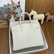 Hermes Birkin 30cm white ostrich leather  - 2