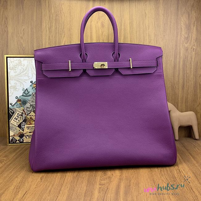 Hermes Birkin HAC 50cm togo lether purple bag - 1