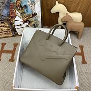 	 Hermès Birkin Shadow Swift leather green handbag 25cm - 6