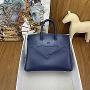 	 Hermès Birkin Shadow Swift leather blue handbag 25cm - 1