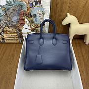 	 Hermès Birkin Shadow Swift leather blue handbag 25cm - 4