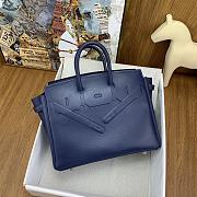 	 Hermès Birkin Shadow Swift leather blue handbag 25cm - 3