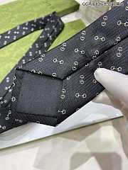 Gucci Horsebit Logo Black Tie - 5