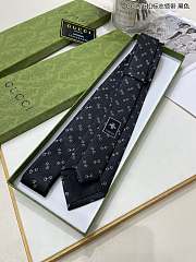 Gucci Horsebit Logo Black Tie - 3