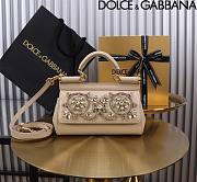 Dolce & Gabbana Dauphine calfskin Sicily mini bag with rhinestone embellishement 11x18x6cm - 5