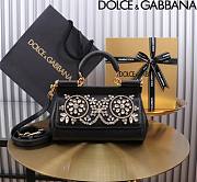 Dolce & Gabbana Dauphine calfskin Sicily mini bag with rhinestone embellishement 11x18x6cm - 4