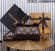 Dolce & Gabbana Dauphine calfskin Sicily mini bag with rhinestone embellishement 11x18x6cm - 3