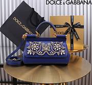 Dolce & Gabbana Dauphine calfskin Sicily mini bag with rhinestone embellishement 11x18x6cm - 2