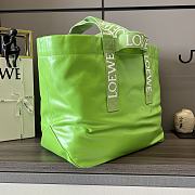 Loewe Distressed Leather Tote Bag In Green - 50*20*31cm - 4