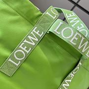 Loewe Distressed Leather Tote Bag In Green - 50*20*31cm - 3