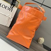 	 Loewe Distressed Leather Tote Bag In Orange - 50*20*31cm - 4